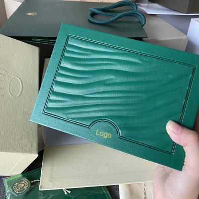 China Luxury Green Wooden Leather Watch Box Drop Shipping High Quality Famous Brands Watch Packaging Watch Storage Display for sale