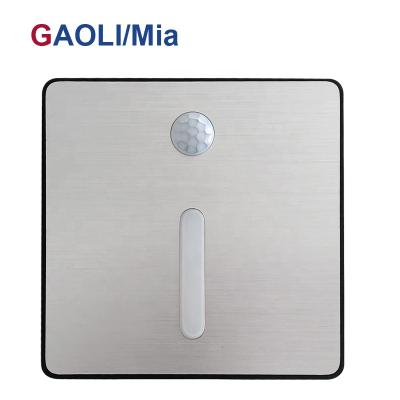 China NEW Modern HOT Aluminum Cover LED Motion Sensor Light Wireless Indoor Battery Operated Kids Night PIR Induction Square AA 2022 for sale