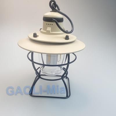 China 2022 OUTDOORS NEW retro rechargeable COB camping lantern W HANG UP portable TENT LIGHT NINGBO FACTORY for sale