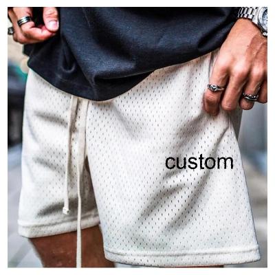 China custom logo summer streetwear drawstring beach panel running men's gym mesh shorts unisex shorts unisex for sale