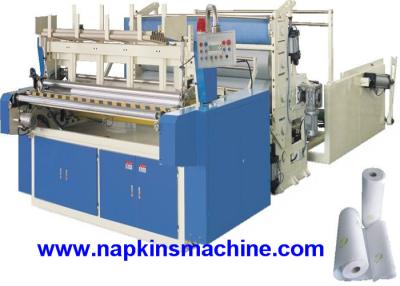 China Horizontal Jumbo Roll Toilet Paper Roll Making Machine , Electric / Pneumatic Control for sale