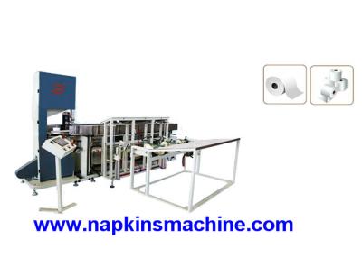 China High Capacity Tissue Roll Machine / Band Sawing Machine For Toilet Tissue Paper Roll for sale