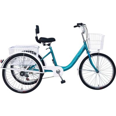 China Popular Wholesale Women Men Steel Frame Three Wheel 3 Wheel Bikes Cargo Tricycle For Sale for sale