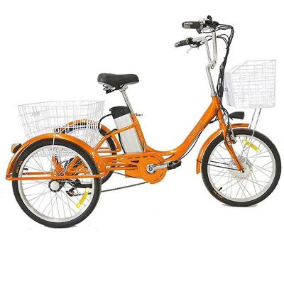 China Popular Wholesale Adult Cargo Mini 36V Electric Tricycles Three 3 Wheels Bikes Bicycles With Rear Trolley for sale