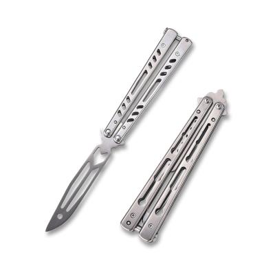 China Non-variable Lightweight Blunt Blade Mirror Stainless Steel Outdoor Rotary Folding Training Knife for sale