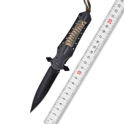 China Non-variable portable outdoor folding knife mountaineering adventure paracord handle camping knife for sale