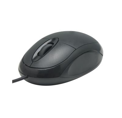 China Cheapest Black Color 3D Plastic Optical Cable Mouse for sale