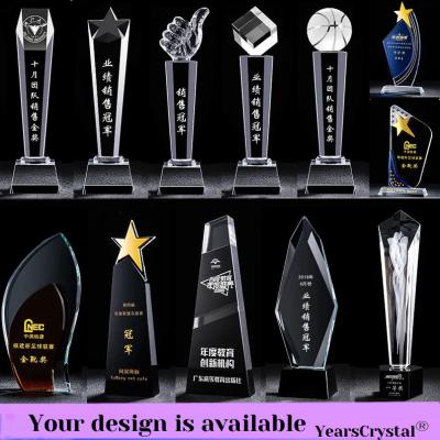 China Hotsale Europe Champions League Custom Glass Crystal Trophy for sale