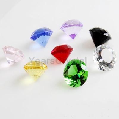 China New Customized Europe Design Rainbow Optical Yellow Glass Crystal Diamond For Decor for sale