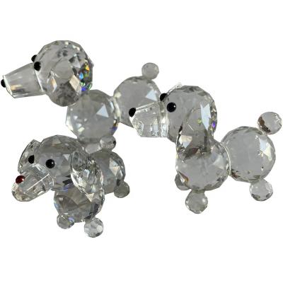 China Custom SCULPTURE collection in Europe Crystal Cute Dog Figurine collectable crystal dogs cut glass ornament statue animals for sale