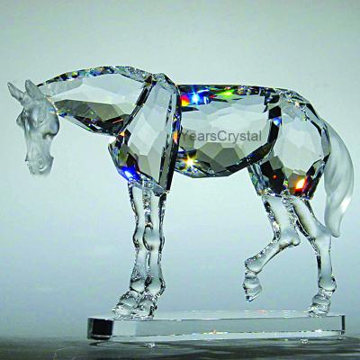 China Europe New Year Crystal Ornaments Collectible Gifts Crystal Horse Figurines for sale