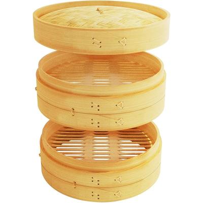 China 2 Tiers Mini Sustainable Rice Dumpling Rice Dumpling Mushroom Sustainable Cheap Seafood Bamboo Plant Steamer for sale