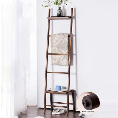 China Druable Minimalistic 3 Tier Durable Floor Towel Rack Bamboo Free Standing Bamboo Rack For Bathroom for sale