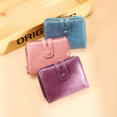 China Fashion Shorts Functional Wallet Whip Large Capacity Wallet Real Leather Functional Women BR6293 for sale