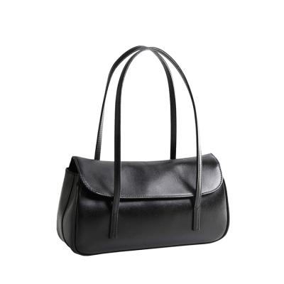 China NATIONAL Formal Cowhide Ladies Handbag Black Women's Leather Bag Long Strap Handbag BR8254 Handle for sale