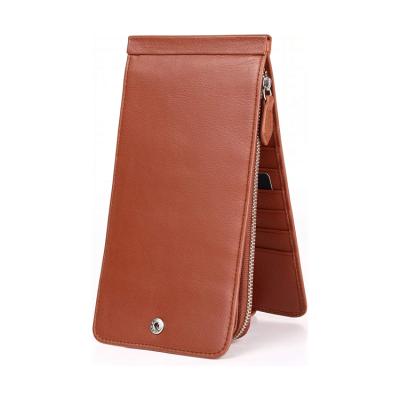 China Normcore / Long Wallet OEM Wallet Minimalist Unisex Slim Wallet Credit Card Holder 26 Genuine Leather Card Slots Coins Purse Notes Slots BR8231 for sale