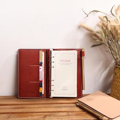 China Genuine Leather Elastic Band Closure Vintage Traveler's Notebook Cover Writing Diary Journals Notebook Organizer Planner Pen Holder Custom Logo 5082 for sale