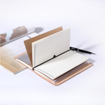 China Best Handmade Real Leather Rubber Band Notebook Diary Rubber Band Closure With Card Holder PVC Bag 5045 for sale