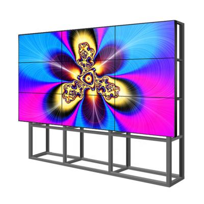 China 55 inch indoor litchi floor standing lcd wall videowall 2X2 3X3 video screen IPS Full HD 1080P for sale