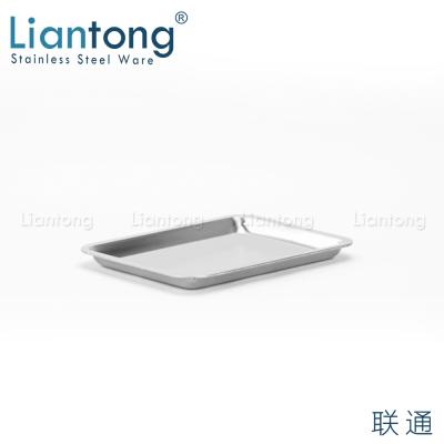 China Hotel/Restaurant/Kitchen/Army/Military/Government Hall Messy Home Use Factory BBQ Metal Food Grade 304 Stainless Steel Meat Fruit Dish Rectangular Food Serving Baking Tray from Liantong for sale