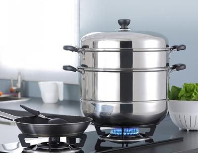 중국 Liantong 201 Viable Material Factory Hotel Restaurant Cookware Stainless Steel Tier 1/2/3 Layer Food Steamer Pot 판매용