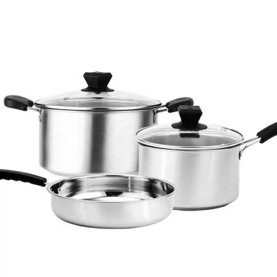 China Sustainable stainless steel cookware set cooking pot à venda