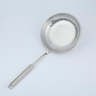 China Liantong Casual Factory Multifunctional Hot Pot Soup Long Handle 201 Stainless Steel Material Perforated Drained Spoon for sale