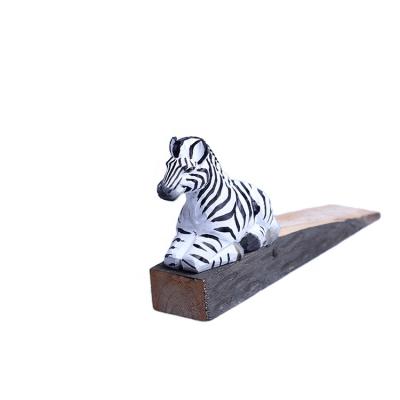 China Hot Selling Europe New Product Decor Carved And Painted Wooden Animal Doorstop for sale