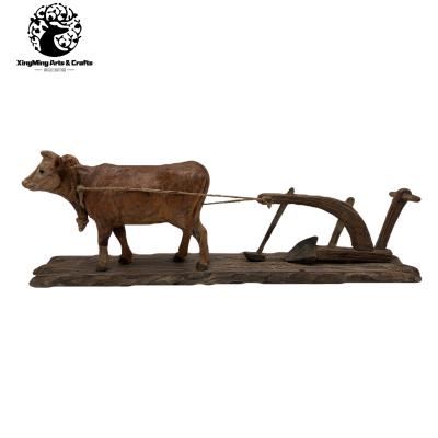 China Country Decor Cow Farm Handmade Wooden Theme of Europe or America Style Wood Home Decor for sale