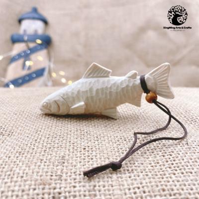 China Europe Hanging Wooden Fish Decorations Professional Carving Handmade Wooden Decorations for sale