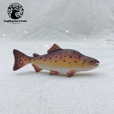 China Europe Decor High Quality Interior Wooden Fish Decoration Accessories Home Handwork Carving and Painting for sale