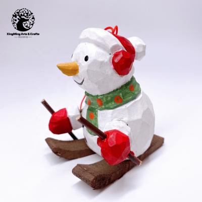 China Europe and America Wooden Handwork Christmas Doll Snowman Christmas Tree Ornaments Gift Hanging for sale