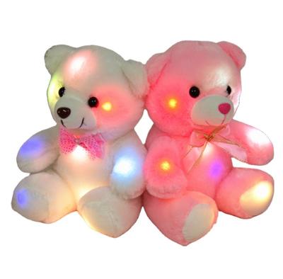 China Lovely Gift Mini Bear Plush Toys wholesale cute colorful animal with lights led plush Teddy Bear Toy For Kids for sale