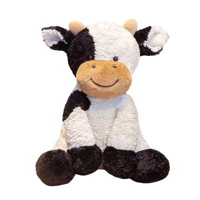 China Hot Selling Amazon Gift Lovely Cow Soft Cuddly Plush Cow Stuffed Animals Stuffed Cute Soft Plush Cow Doll For Boys Girls for sale