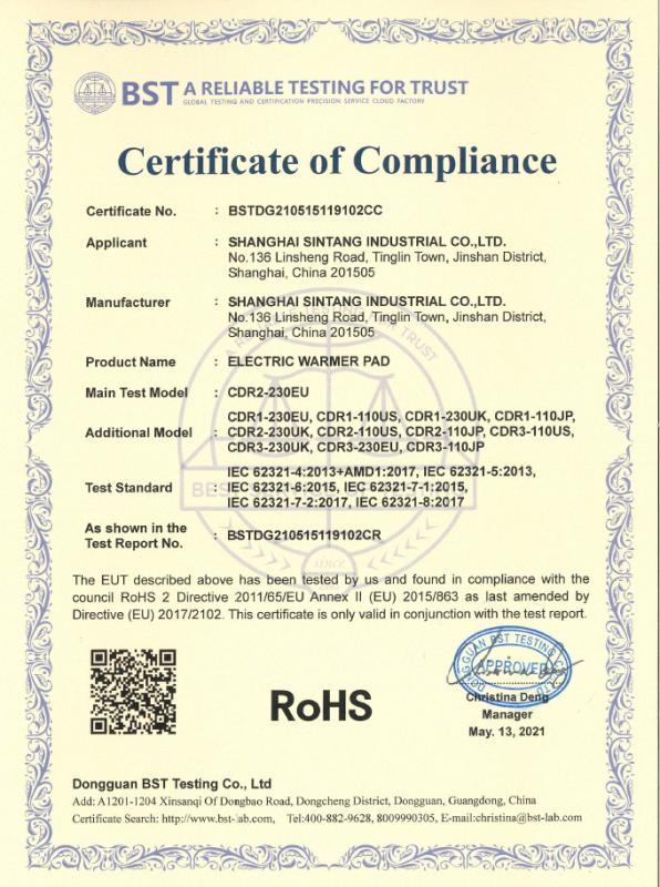 RoHS - Shanghai Sintang Industrial Co., Ltd.