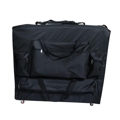 China Cheap Customizable High Quality Black Mt Modern Factory Nylon Four Pockets Massage Table Carrying Case Carry Bag With Wheels for sale