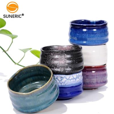 China Sustainable Color Glaze Household Matcha Kit Porcelain Green Tea Chawan Matcha Ceramic Japanese Bowl for sale