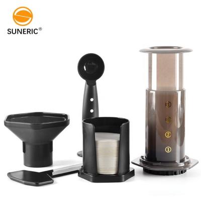 China Durable Heat Resistant Commercial Coffee Brewer Mini Handheld ABS Travel Manual Coffee Maker Portable Espresso Maker for sale