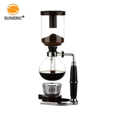 China Household Classic Stocked 3 Cup Siphon Coffee Tabletop Glass Brewer 5 Cup Siphon Coffee Maker for sale