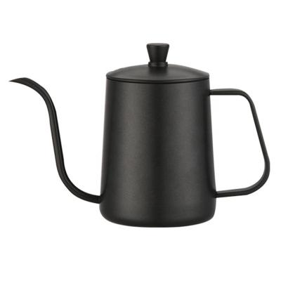 China Durable 600ml Hand Drip Kettle Coffee Pot Black Pour Over Stainless Steel Tea Coffee Kettle Gooseneck for sale