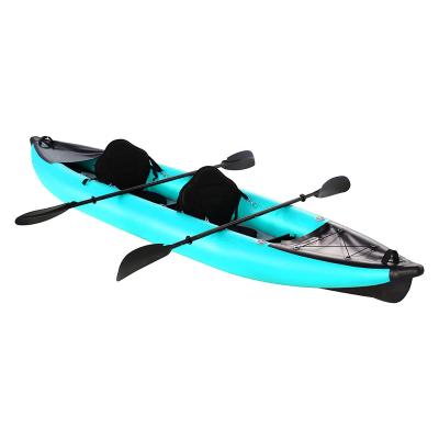 China Wholesale PVC Canoe Double SeatsTube Drop Inflatable Dot Floor Inflatable Kayak Boat Kayak Kayak for sale