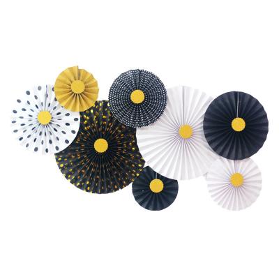 China Wholesale Eco - Friendly Party Decoration Paper Fan Set For Birthday Wedding Baby Shower for sale