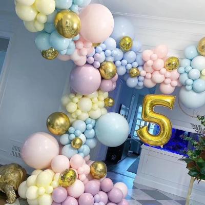 China New available latex balloons balloon blue course on double balloon circle decoration balloon stuffing decoration for sale