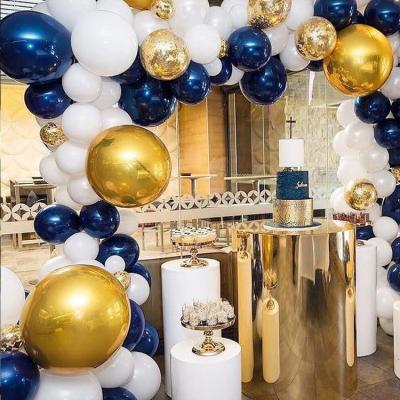 China Luxurious Balloon Chain Happy Birthday Wedding Blueberry Navy Blue Gold Diy Balloon Garland for sale