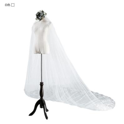 China New Popular Style Bride Veil 4 Meters Sequin Single Layer Lace Veil For Wedding BV003 for sale