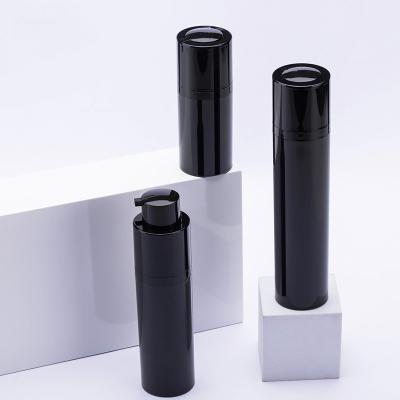 China Cosmetic cosmetic bottle15ml 30ml 50ml black airless bottle packaging airless bottle black cosmetic pump bottle for sale