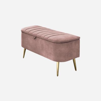 China Wholesale Comfortable Kids Bench Storage Stools Legs Legs Nordic Modern Luxury Velvet Ottoman Comfortable for sale