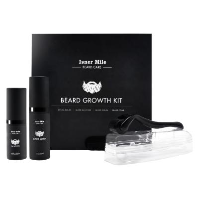 China Organic Private Label Logo Beard Hair Comb Roller Products Serum Set Beard Care Growth Custom DEEP CLEANSING Kit for sale