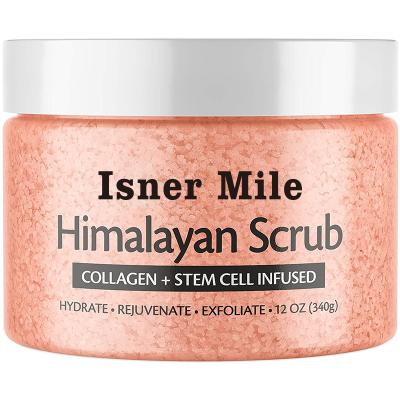 China Exfoliator Himalayan Salt Body Scrub Collagen Stem Cell Moisturizing Skin Whitening Body Facial Scrub for sale