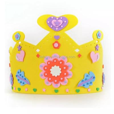 China DIY Educational Toys EVA Handmade Birthday Party Crown Kids Early Learning Education DLY-A3ES-08 for sale